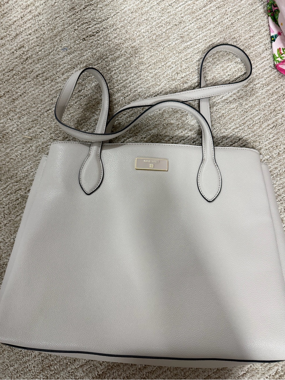 Nine West pebble tote in light gray - Picture 1 of 6